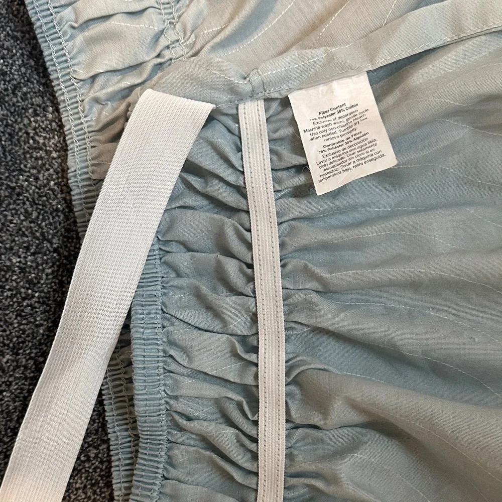 3/$15 Light Blue/Seafoam Eyelet Full Size Elastic Skirt washed-never used.